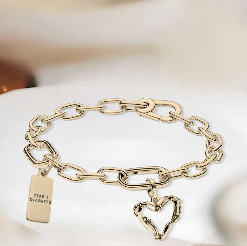 Barbed Wire Heart Diabetes Bracelet
