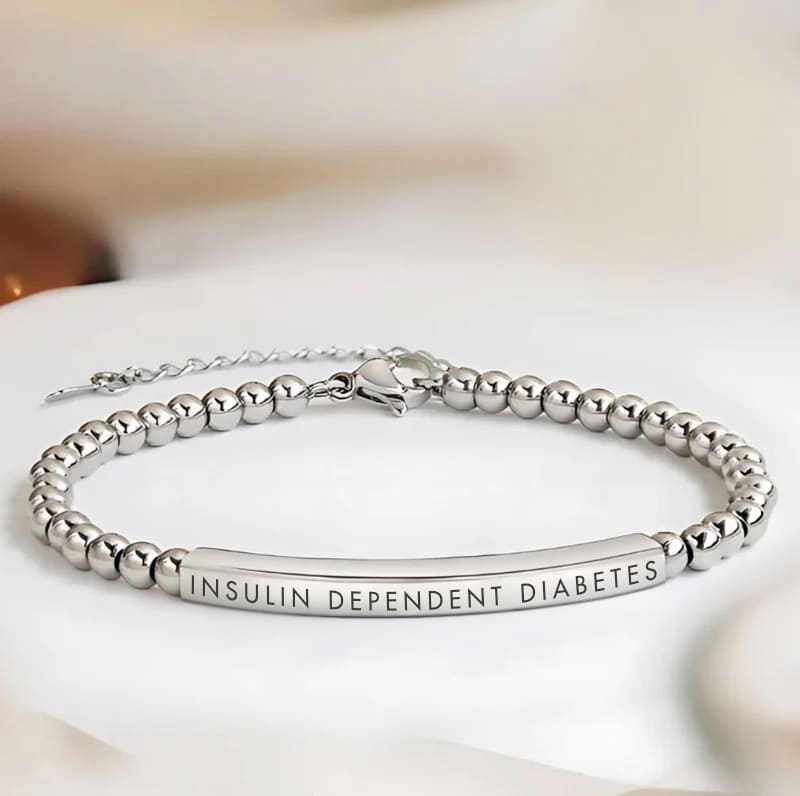 Women’s Slim Insulin Dependent Diabetes Medical Alert Bracelet