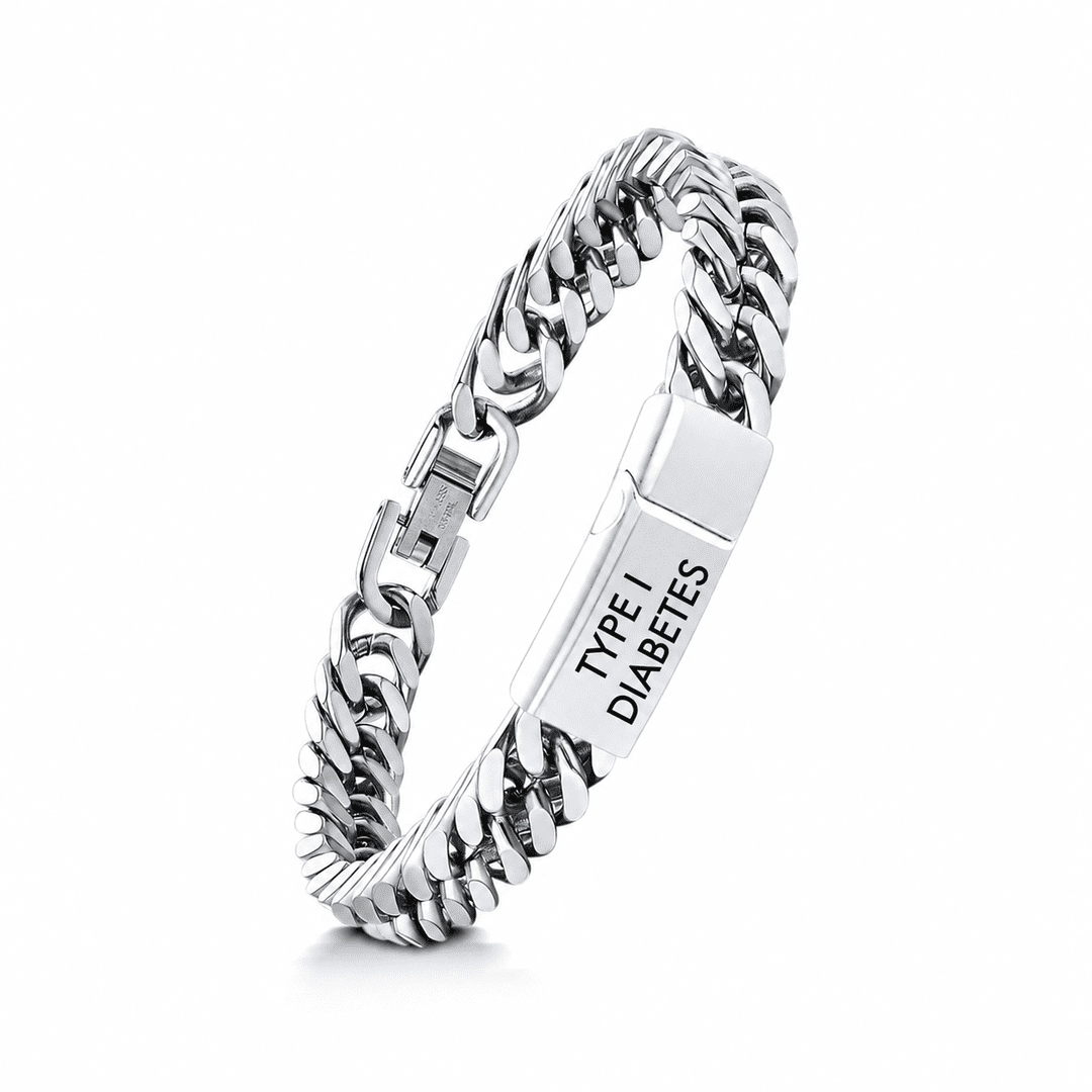 Men’s Cuban Link V2 Diabetes Medical Alert Bracelet