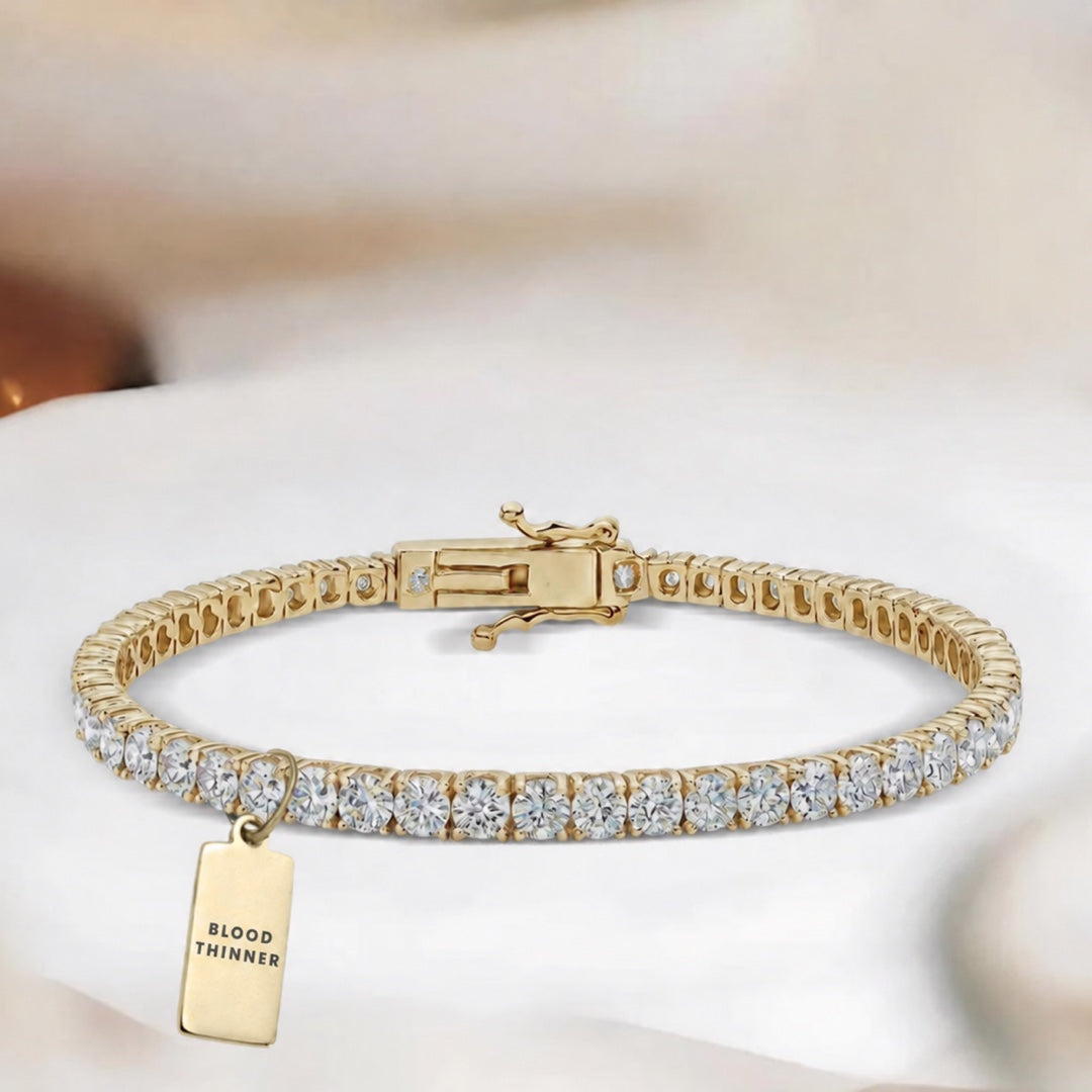 Women’s Tennis Plate Blood Thinner Medical Alert Bracelet