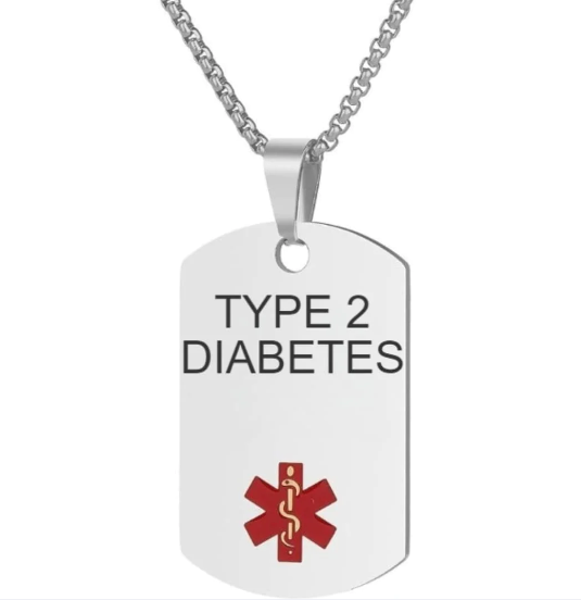 Medical ID Necklace for Diabetes