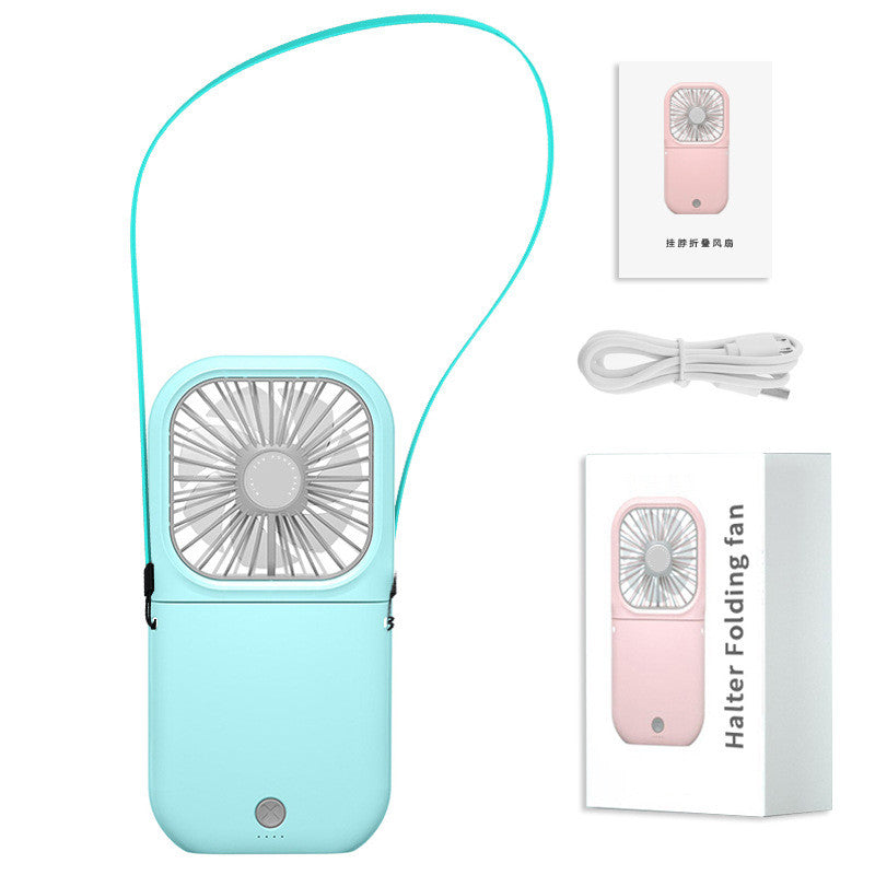 Hands-Free Neck-Fan Band Hands-Free Hanging USB Rechargeable Dual Cooling Fan Mini Air Cooler Summer Portable Foldable Fan