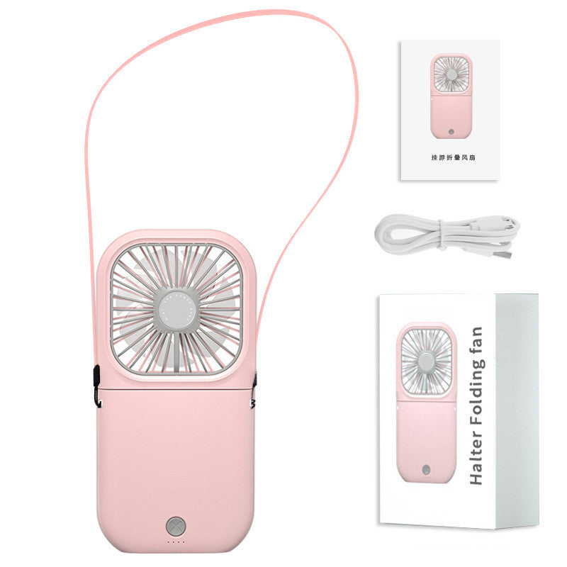 Hands-Free Neck-Fan Band Hands-Free Hanging USB Rechargeable Dual Cooling Fan Mini Air Cooler Summer Portable Foldable Fan