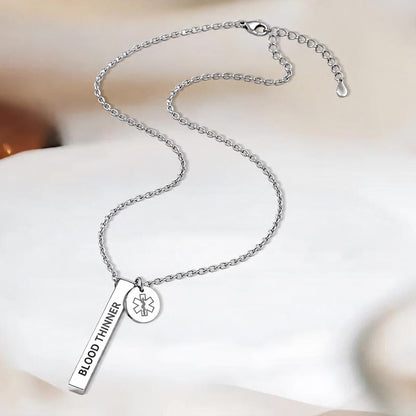 Pillar Blood Thinner Medical Alert Necklace
