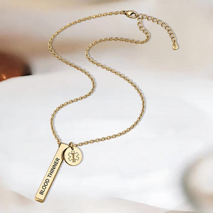 Pillar Blood Thinner Medical Alert Necklace