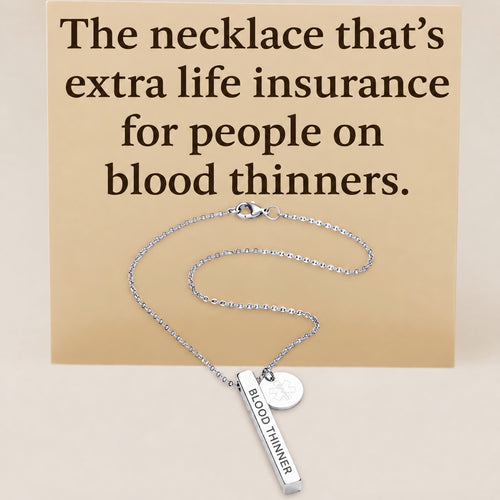 Pillar Blood Thinner Medical Alert Necklace