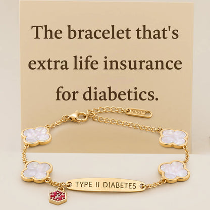 My Medi Bracelet for Women - Women White Flower Diabetes