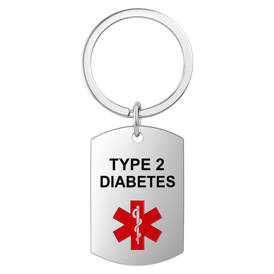 Type 2 Diabetes Medical Alert Keychain – My Medi Friend