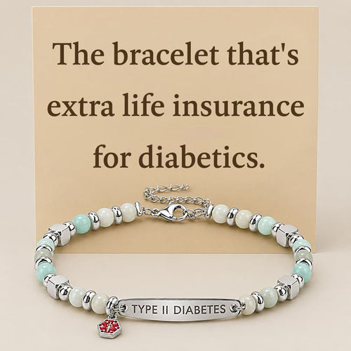 My Medi Bracelet for Women - Green Beaded Diabetes
