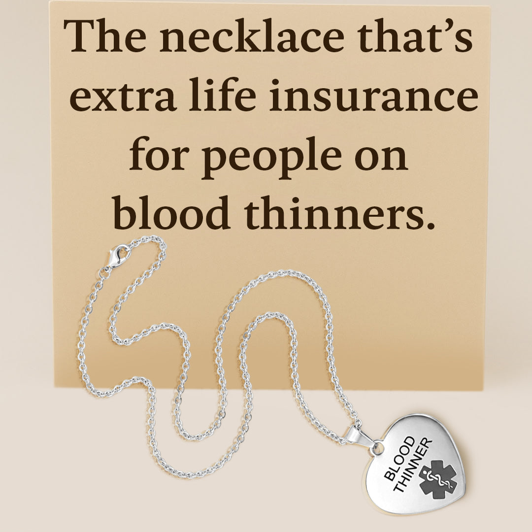 Heart Blood Thinner Medical Alert Necklace