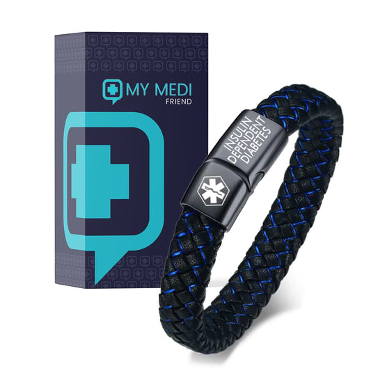 Men’s Insulin Dependent Diabetes Medical Alert Bracelet