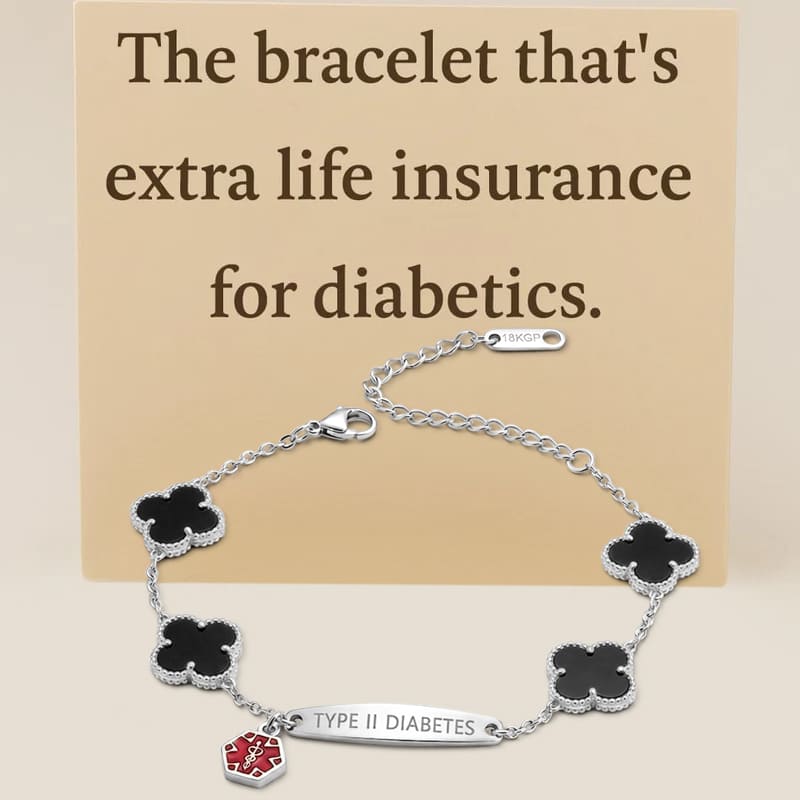 Women Flower Diabetes Medical Alert Bracelet