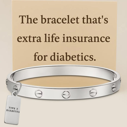 Women’s Classic Love Diabetes Medical Alert Bracelet with pendant