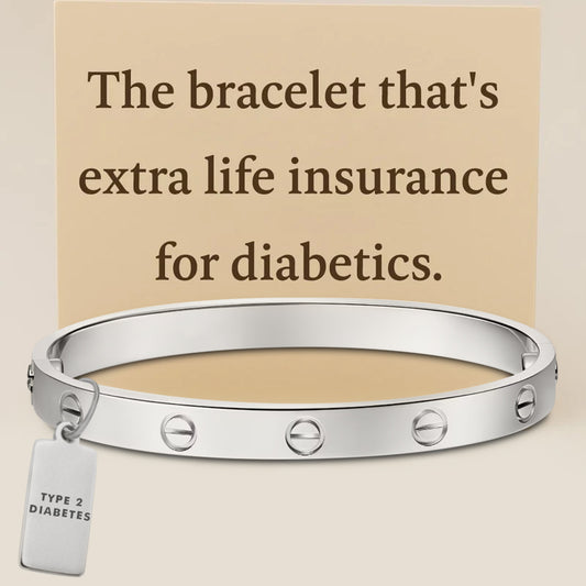 Women’s Classic Love Diabetes Medical Alert Bracelet with pendant