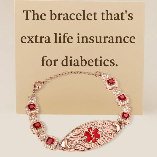 Detailed Women Diabetes Bracelet