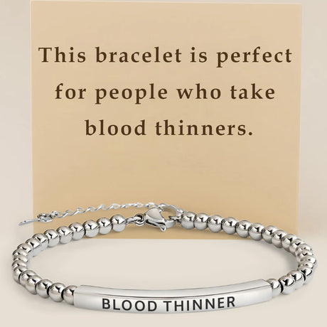 Women's Slim Blood Thinner Medical Alert Bracelet