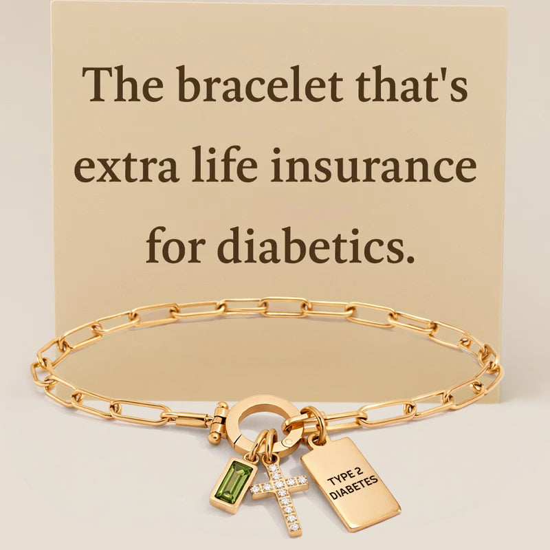 Women’s Cross Chain Diabetes Medical Alert Bracelet