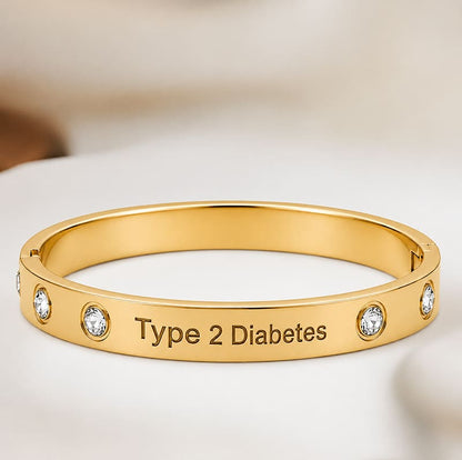 Women's Bangle Diabetes Medical Alert Bracelet