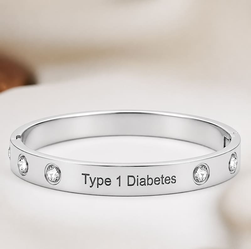 Women's Bangle Diabetes Medical Alert Bracelet