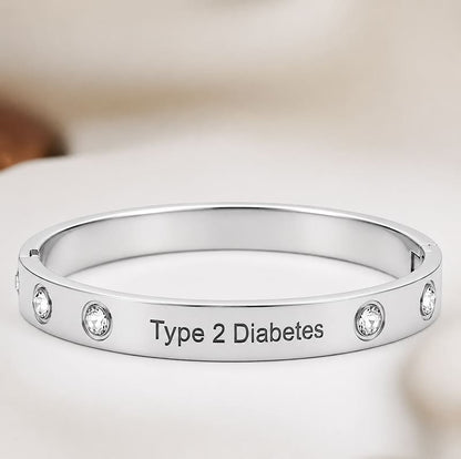 Women's Bangle Diabetes Medical Alert Bracelet