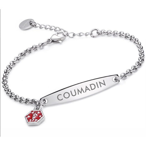 Women's Coumadin Medical Alert Bracelet