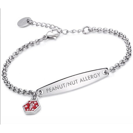 Women's Peanut and Nut Allergy Medical Alert Bracelet