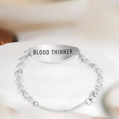 Women's Detailed Blood Thinner Medical Alert Bracelet