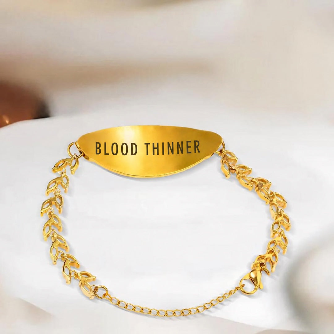 Women's Detailed Blood Thinner Medical Alert Bracelet