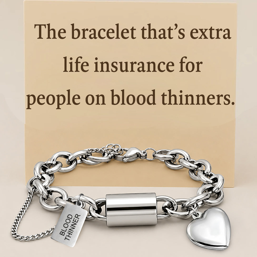 Women's Heart Chunky Blood Thinner Medical Alert Bracelet