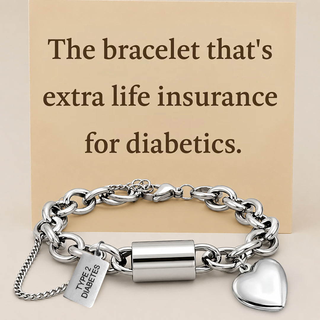 Women's Heart Chunky Diabetes Medical Alert Bracelet