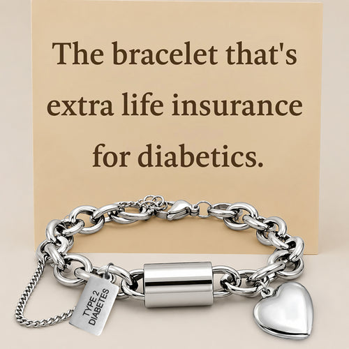 Women's Heart Chunky Diabetes Medical Alert Bracelet