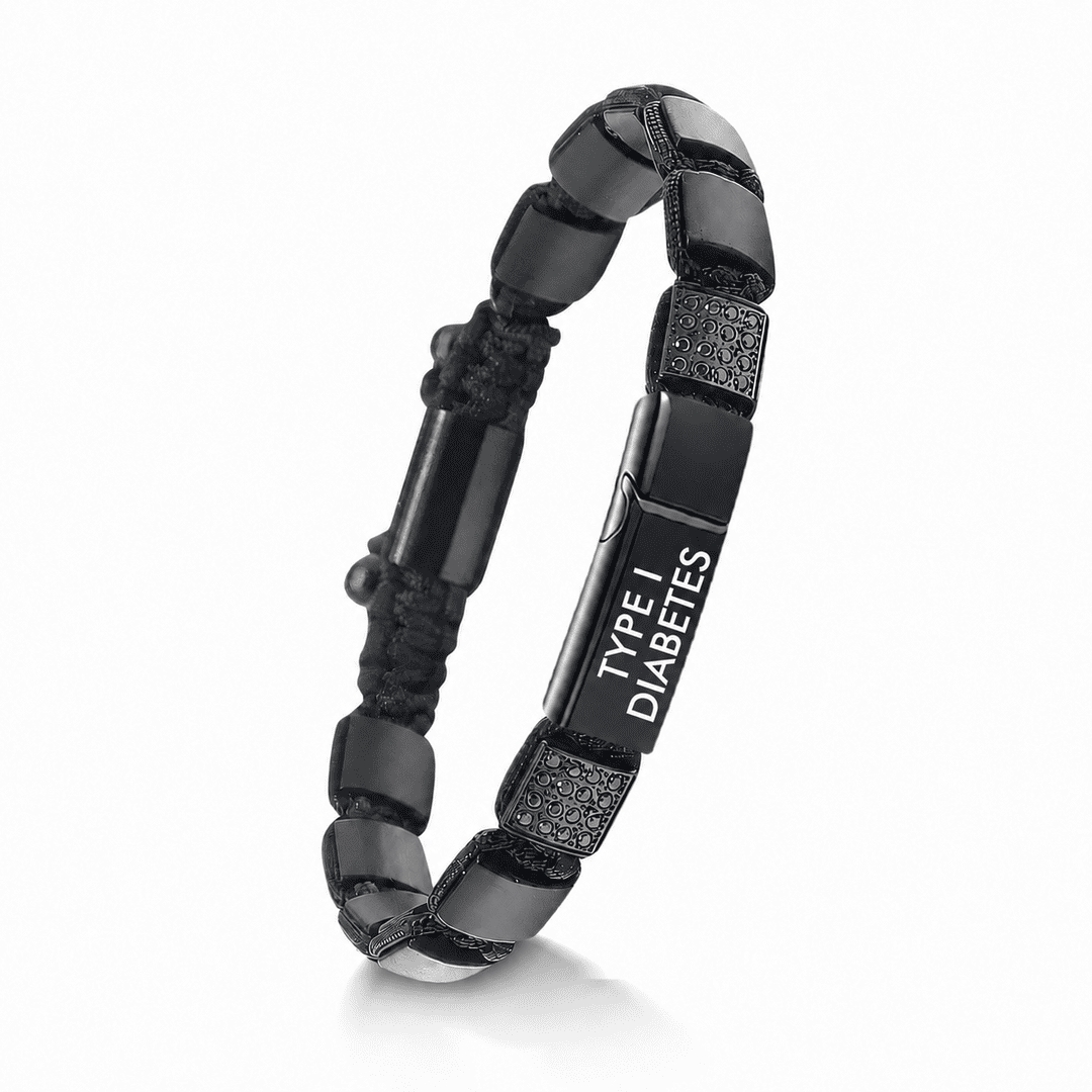 Men’s Band Style Diabetes Medical Alert Bracelet