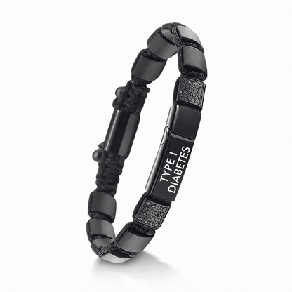 Men’s Band Style Diabetes Medical Alert Bracelet