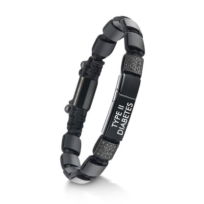 Men’s Band Style Diabetes Medical Alert Bracelet