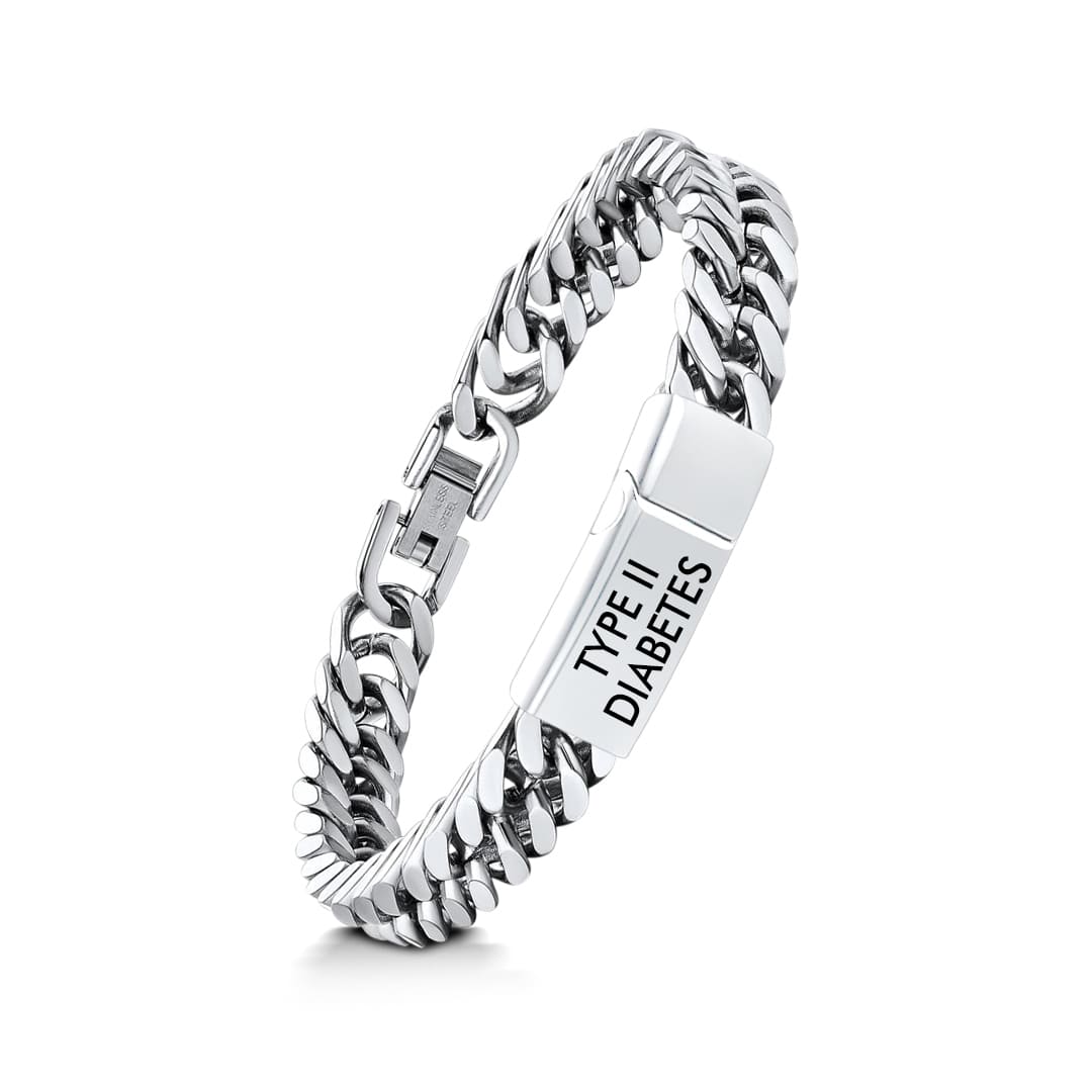 Men’s Cuban Link V2 Diabetes Medical Alert Bracelet