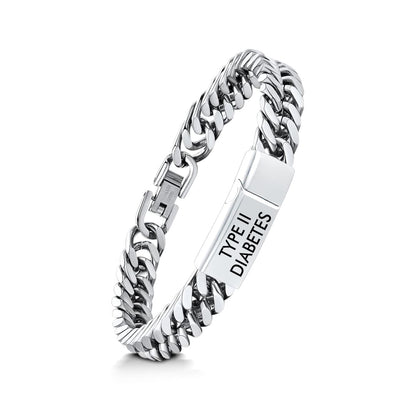 Men’s Cuban Link V2 Diabetes Medical Alert Bracelet