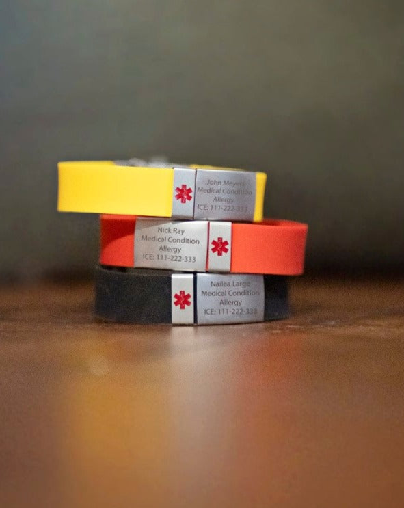 Engravable Silicone and Steel Medical ID Bracelet (US SHIPPING ONLY)
