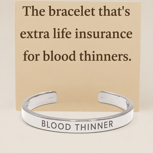 Women’s Half Cuff Blood Thinner Medical Alert Bracelet