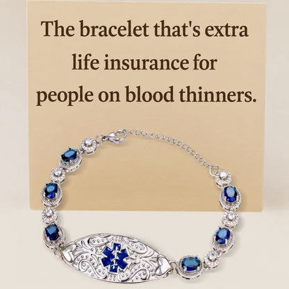 Women's Detailed Blood Thinner Medical Alert Bracelet