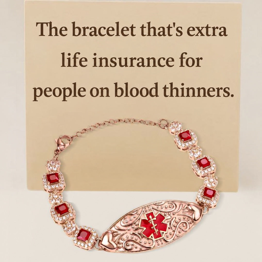 Women's Detailed Blood Thinner Medical Alert Bracelet