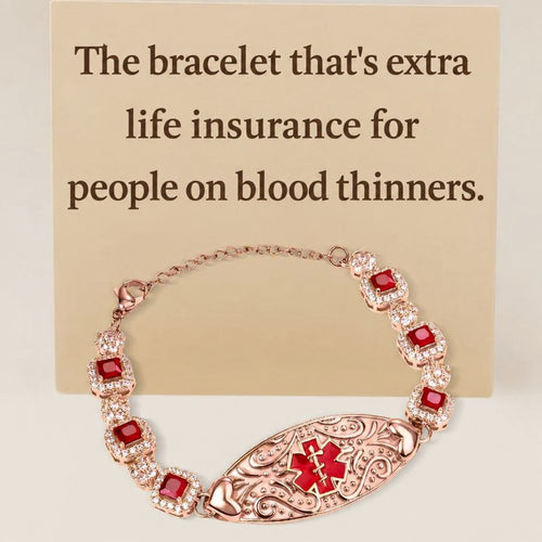 Women's Detailed Blood Thinner Medical Alert Bracelet