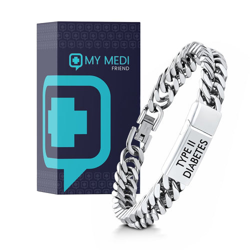 Men’s Cuban Link V2 Diabetes Medical Alert Bracelet