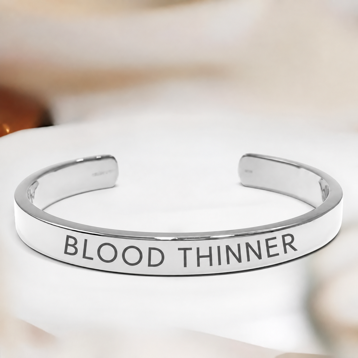Women’s Half Cuff Blood Thinner Medical Alert Bracelet