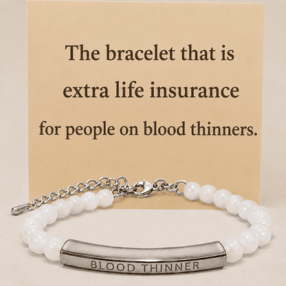 My Medi Bracelet for Women - White Beaded Blood Thinner