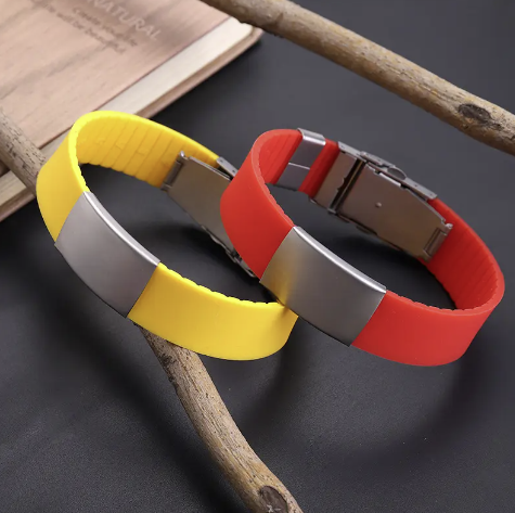 Engravable Silicone and Steel Medical ID Bracelet (US SHIPPING ONLY)