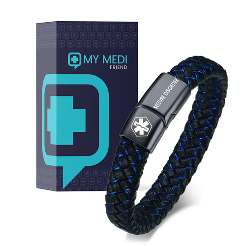 Men’s Seizure Disorder Medical Alert Bracelet