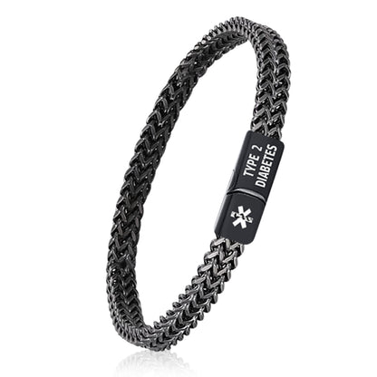 Men Black Diabetes Bracelet