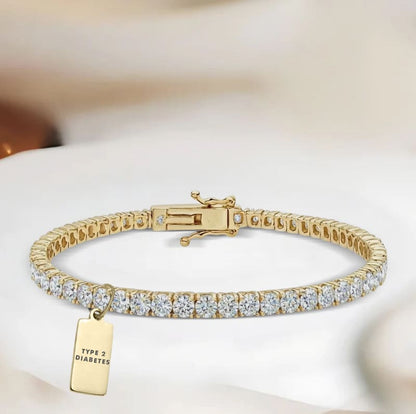 Women’s Tennis Plate Diabetes Medical Alert Bracelet
