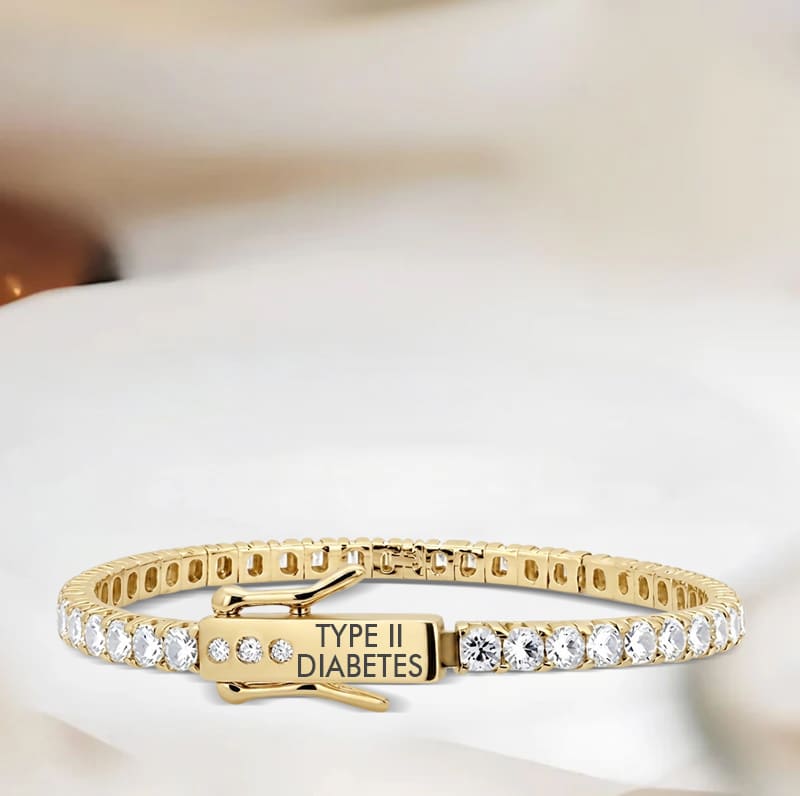 Women’s Tennis Engraving Diabetes Medical Alert Bracelet