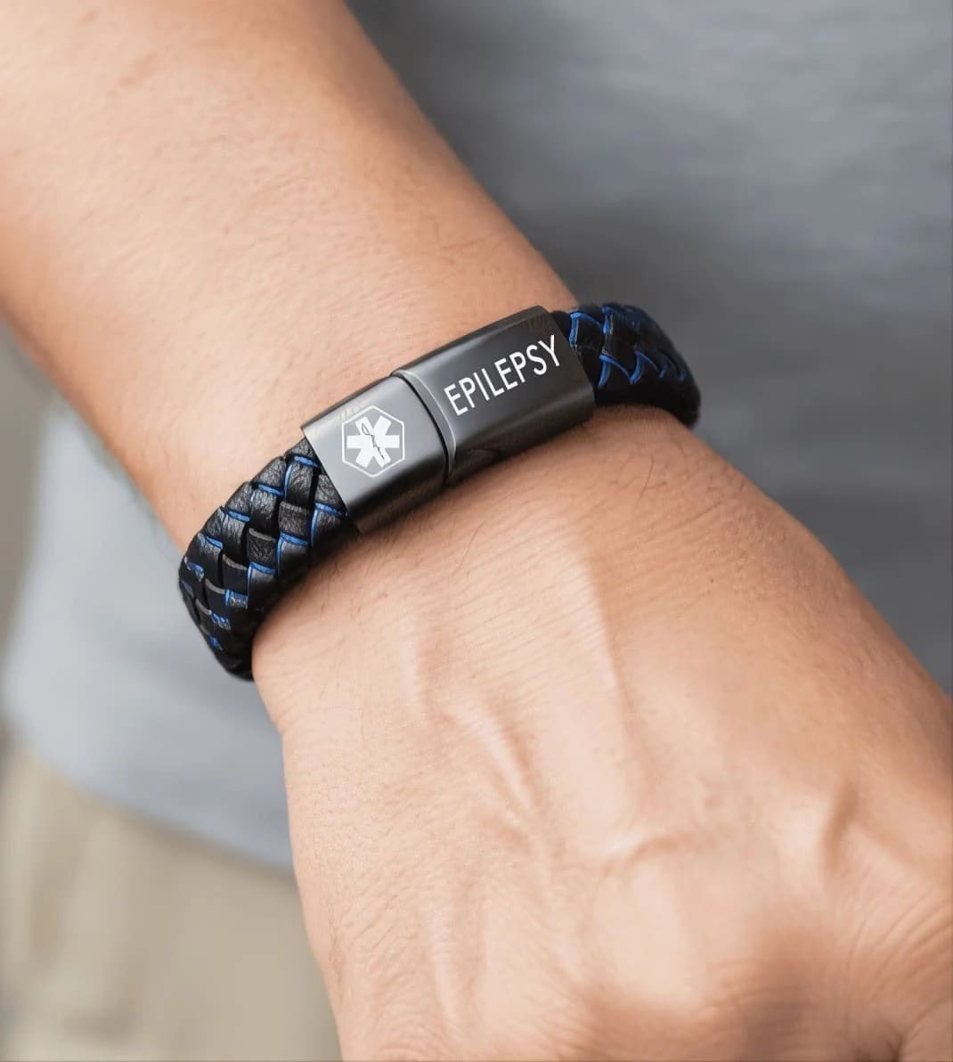 Men's Epilepsy Medical Alert Bracelet – My Medi Friend